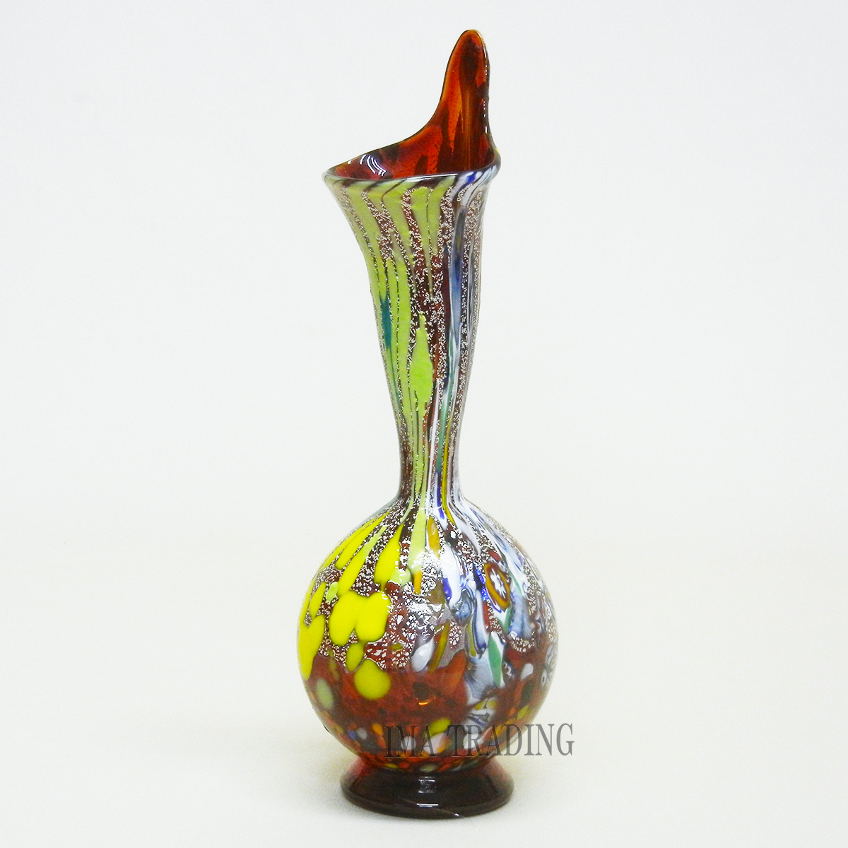 イタリア製 ガラス花瓶【P3-EL5】